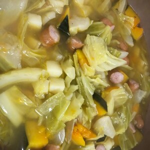 ぽかぽか♪かぶとかぼちゃの野菜たっぷりスープ